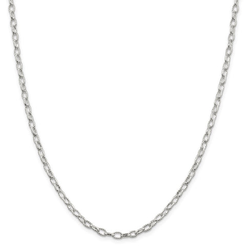 Sterling Silver 3.75mm Fancy Patterned Rolo Chain-WBC-QFC59-24