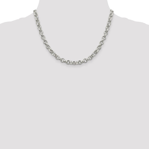 Sterling Silver 6.75mm Rolo Chain-WBC-QFC78-18