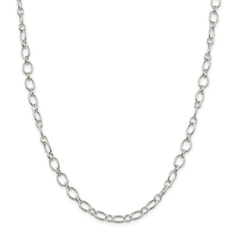 Sterling Silver 6.1mm Fancy Patterned Rolo Chain-WBC-QFC92-30