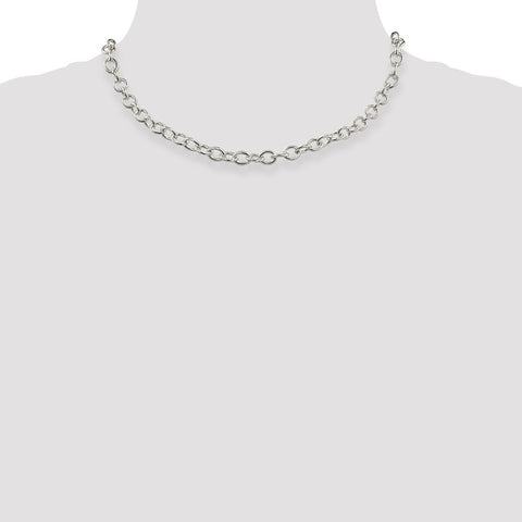 Sterling Silver 6.8mm Oval Cable Chain-WBC-QFC97-16