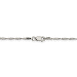 Sterling Silver 1.75mm Singapore Chain Anklet-WBC-QFC98-9