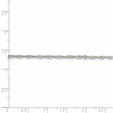 Sterling Silver 2mm Singapore Chain Anklet-WBC-QFC99-9