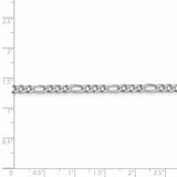 Sterling Silver 4mm Pave Flat Figaro Chain-WBC-QFF100-28