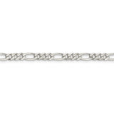 Sterling Silver 4.75mm PavÇ Flat Figaro Chain-WBC-QFF120-26