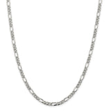 Sterling Silver 4.75mm PavÇ Flat Figaro Chain-WBC-QFF120-22