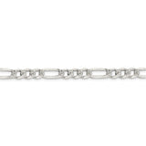 Sterling Silver 7mm PavÇ Flat Figaro Chain-WBC-QFF180-18