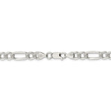 Sterling Silver 7mm Pave Flat Figaro Chain-WBC-QFF180-9