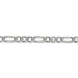 Sterling Silver 7.25mm Pave Flat Figaro Chain-WBC-QFF200-9