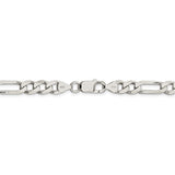 Sterling Silver 7.25mm PavÇ Flat Figaro Chain-WBC-QFF200-22