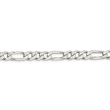 Sterling Silver 8mm PavÇ Flat Figaro Chain-WBC-QFF220-26