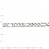 Sterling Silver 8mm PavÇ Flat Figaro Chain-WBC-QFF220-22