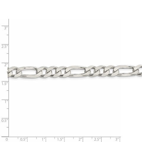 Sterling Silver 8mm Pave Flat Figaro Chain-WBC-QFF220-9