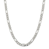 Sterling Silver 8mm Pave Flat Figaro Chain-WBC-QFF220-28