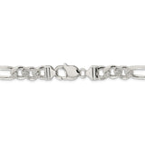 Sterling Silver 9.5mm PavÇ Flat Figaro Chain-WBC-QFF250-24