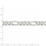 Sterling Silver 9.5mm PavÇ Flat Figaro Chain-WBC-QFF250-22