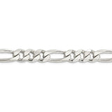 Sterling Silver 10.5mm PavÇ Flat Figaro Chain-WBC-QFF300-26