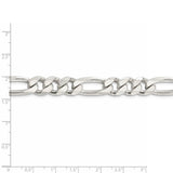 Sterling Silver 10.5mm PavÇ Flat Figaro Chain-WBC-QFF300-24