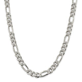 Sterling Silver 10.5mm PavÇ Flat Figaro Chain-WBC-QFF300-26