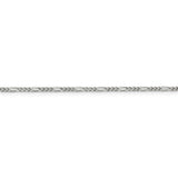 Sterling Silver 1.75mm Figaro Chain Anklet-WBC-QFG050-9