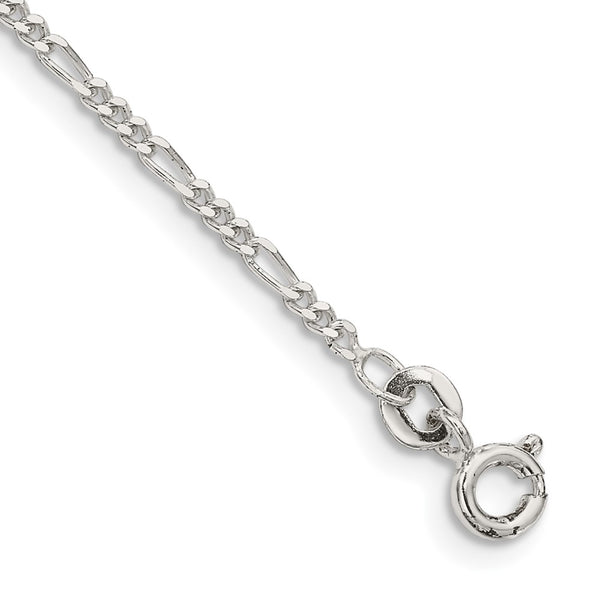 Sterling Silver 1.75mm Figaro Chain Anklet-WBC-QFG050-9