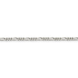 Sterling Silver 2.85mm Figaro Chain Anklet-WBC-QFG080-10