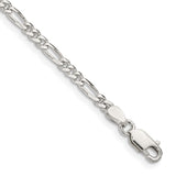 Sterling Silver 2.85mm Figaro Chain Anklet-WBC-QFG080-9