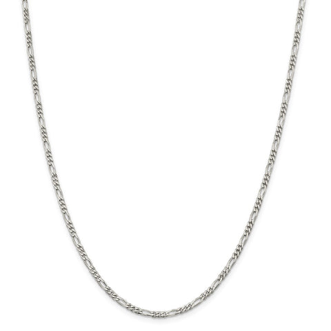 Sterling Silver 2.85mm Figaro Chain-WBC-QFG080-36