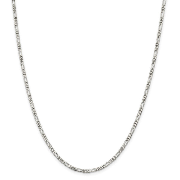 Sterling Silver 2.85mm Figaro Chain-WBC-QFG080-30