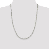 Sterling Silver Rhodium-plated 4mm Figaro Chain-WBC-QFG100R-24