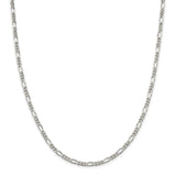 Sterling Silver Rhodium-plated 4mm Figaro Chain-WBC-QFG100R-20