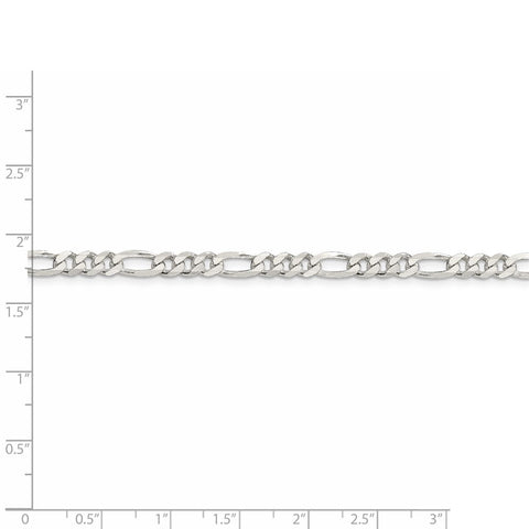 Sterling Silver 4.5mm Figaro Chain-WBC-QFG120-36