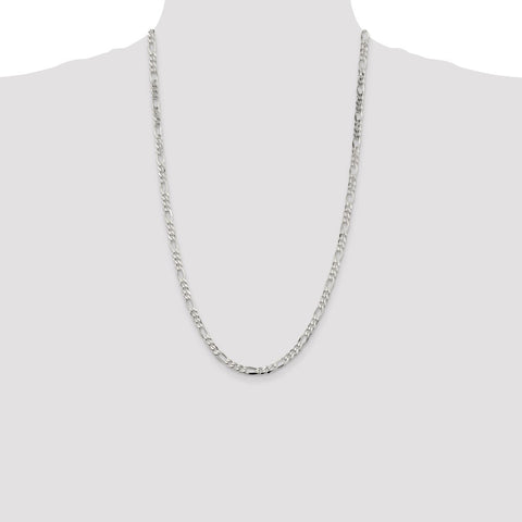 Sterling Silver 4.5mm Figaro Chain-WBC-QFG120-26