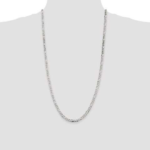 Sterling Silver 4.5mm Figaro Chain-WBC-QFG120-28