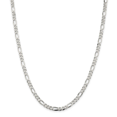 Sterling Silver 4.5mm Figaro Chain-WBC-QFG120-28