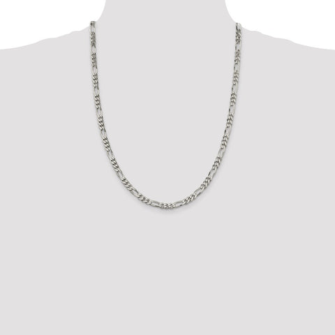 Sterling Silver 5.5mm Figaro Chain-WBC-QFG150-24