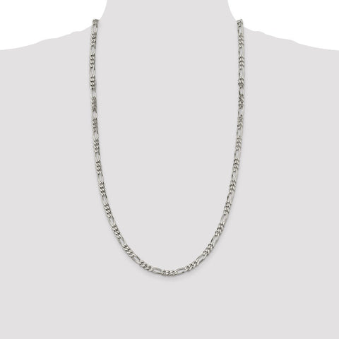 Sterling Silver 5.5mm Figaro Chain-WBC-QFG150-28