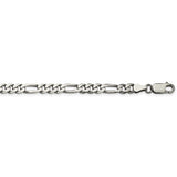 Sterling Silver Antiqued 5.5mm Figaro Chain-WBC-QFG150A-24