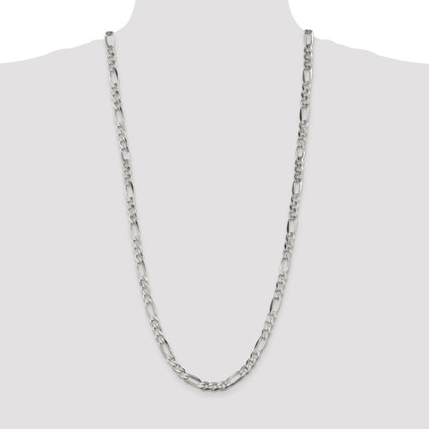 Sterling Silver 6.75mm Figaro Chain-WBC-QFG180-30