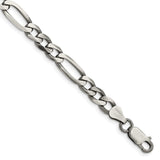 Sterling Silver Antiqued 6.5mm Figaro Chain-WBC-QFG180A-9