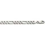 Sterling Silver Antiqued 7.5mm Figaro Chain-WBC-QFG200A-28