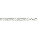 Sterling Silver 7.5mm Figaro Chain-WBC-QFG200-26