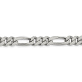 Sterling Silver Rhodium-plated 7.75mm Figaro Chain-WBC-QFG220R-22