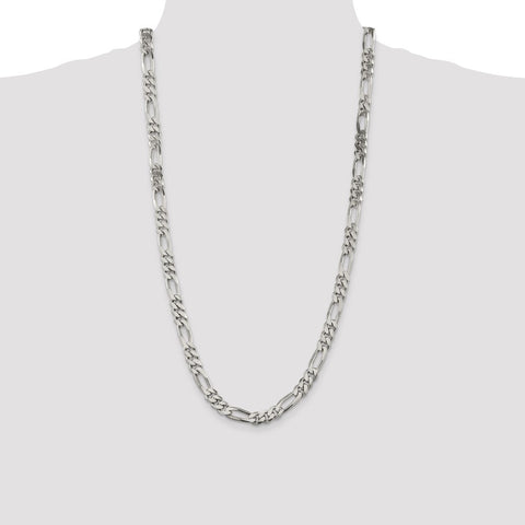 Sterling Silver 8mm Figaro Chain-WBC-QFG220-28