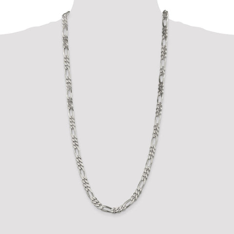 Sterling Silver 8mm Figaro Chain-WBC-QFG220-30