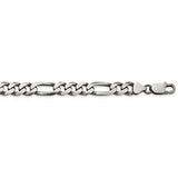 Sterling Silver Antiqued 7.75mm Figaro Chain-WBC-QFG220A-28