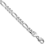 Sterling Silver Rhodium-plated 7.75mm Figaro Chain-WBC-QFG220R-8