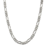 Sterling Silver Rhodium-plated 7.75mm Figaro Chain-WBC-QFG220R-20