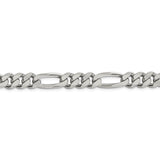 Sterling Silver Rhodium-plated 9mm Figaro Chain-WBC-QFG250R-24