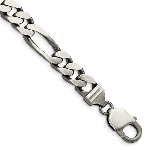 Sterling Silver Antiqued 9mm Figaro Chain-WBC-QFG250A-9