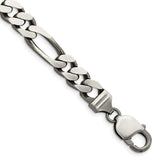 Sterling Silver Antiqued 9mm Figaro Chain-WBC-QFG250A-8